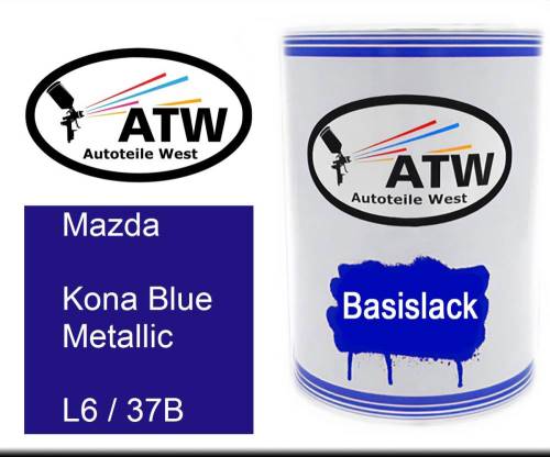 Mazda, Kona Blue Metallic, L6 / 37B: 500ml Lackdose, von ATW Autoteile West.